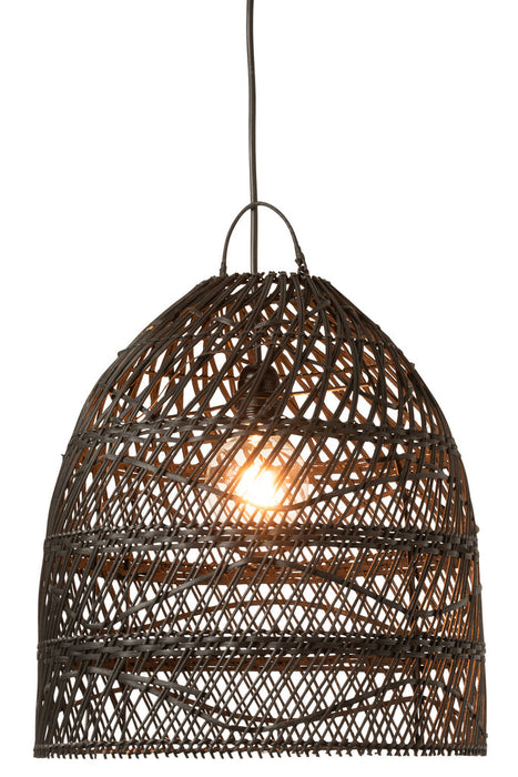 Lamp Shade Waves Rattan Black-Hanglampen-J-Line