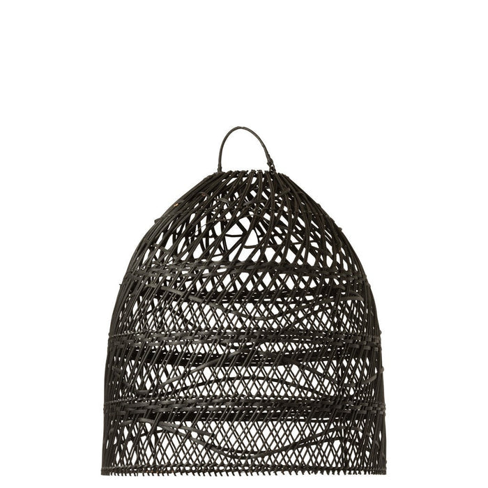 Lamp Shade Waves Rattan Black-Hanglampen-J-Line