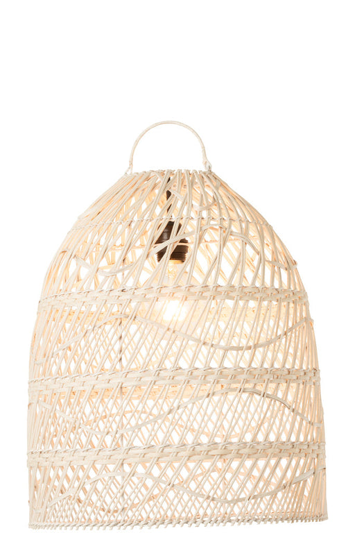 Lamp Shade Waves Rattan White-Hanglampen-J-Line