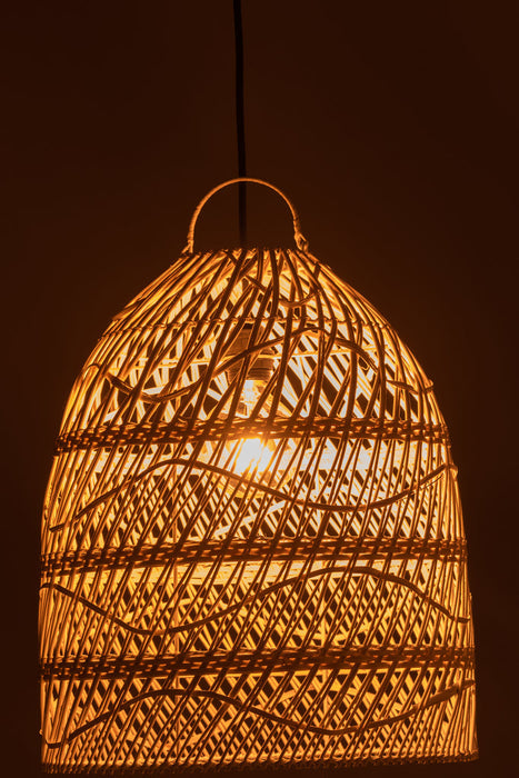 Lamp Shade Waves Rattan White-Hanglampen-J-Line