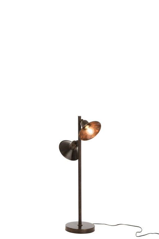 Lamp Standing 2Lamps Iron Dark Brown-Vloerlampen-J-Line