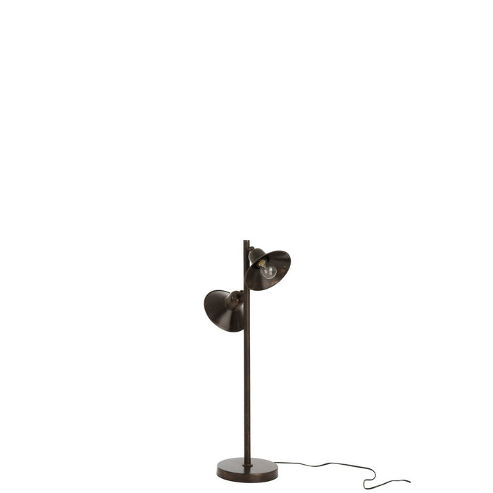 Lamp Standing 2Lamps Iron Dark Brown-Vloerlampen-J-Line