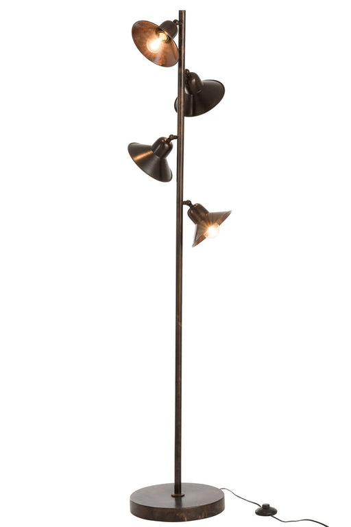 Lamp Standing 4Lamps Iron Dark Brown-Vloerlampen-J-Line