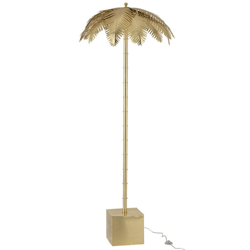 Lamp Standing Coconut Leaves Steel Gold-Vloerlampen-J-Line