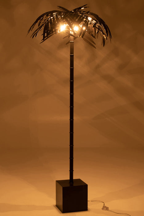 Lamp Standing Leaf Metal Black-Vloerlampen-J-Line