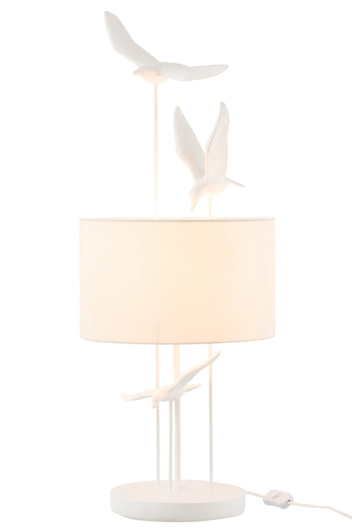 Lamp Table Birds Poly White/Beige-Tafellampen-J-Line