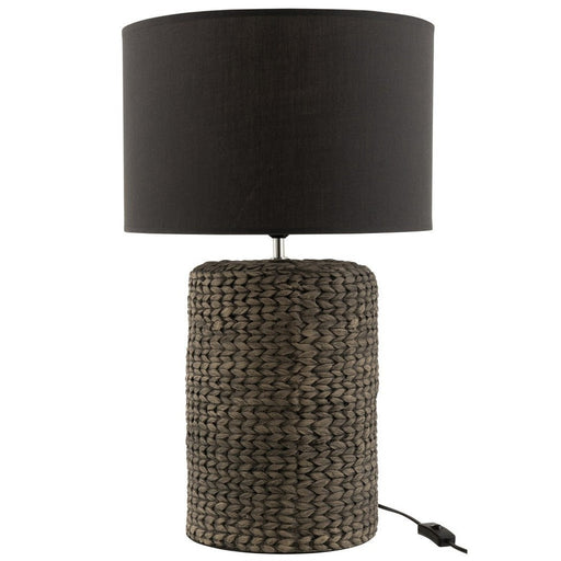Lamp Voet+kap dik vlecht beton/katoen wit large-Tafellampen-J-Line