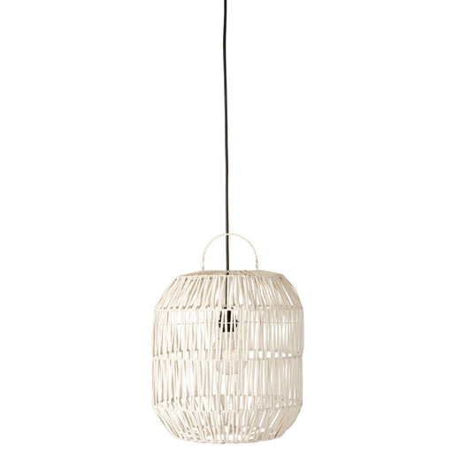 Hanglamp Lampenkap Cylinder Rotan Wit 32x32x49 cm-Hanglampen-J-Line