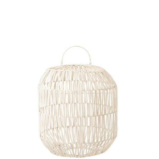 Hanglamp Lampenkap Cylinder Rotan Wit 32x32x49 cm-Hanglampen-J-Line