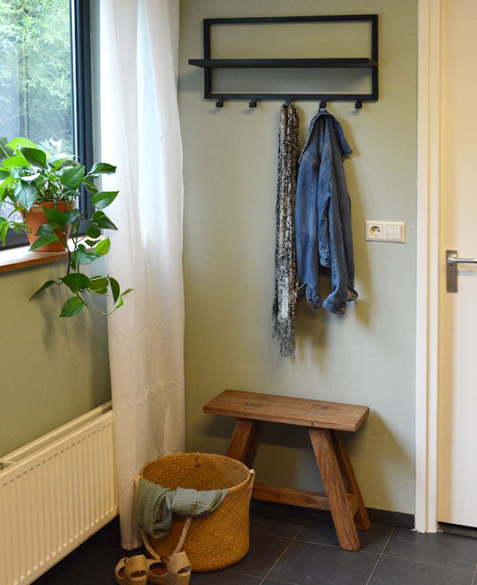 Lampenkap Mangohout Zwart 70 cm - Mangohouthout / gecoat staal - 13782-Lampenkappen-Brix