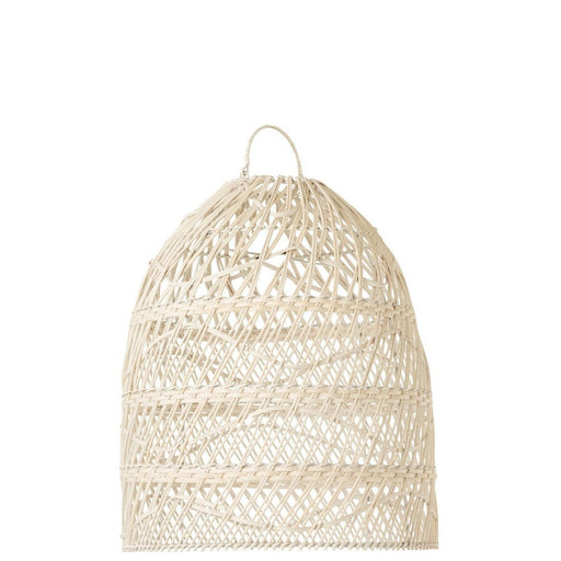 Hanglamp Lampenkap Waves Rotan Wit 40x40x45 cm-Hanglampen-J-Line