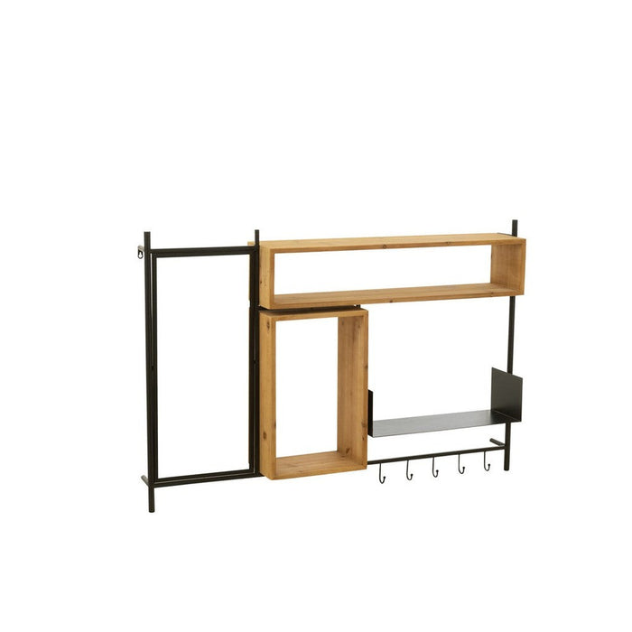 Lampenkap Zwart Fir hout 20 cm-Hanglampen-J-Line