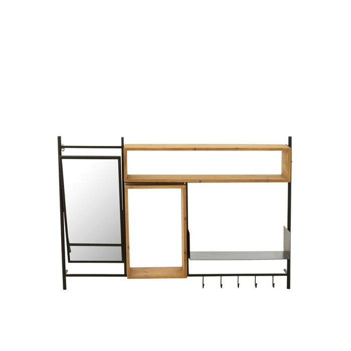 Lampenkap Zwart Fir hout 20 cm-Kapstokken-J-Line