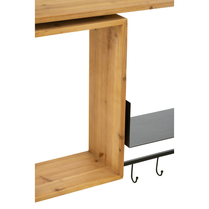 Lampenkap Zwart Fir hout 20 cm-Kapstokken-J-Line