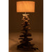 Lamp+kap Drijfhout naturel/wit medium-Tafellampen-J-Line