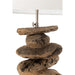 Lamp+kap Drijfhout naturel/wit medium-Tafellampen-J-Line