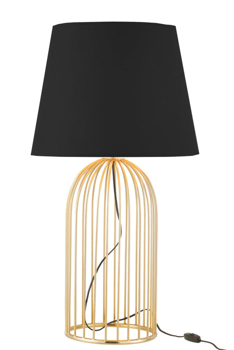 Lampvoet+kap Joni ijzer goud-Tafellampen-J-Line