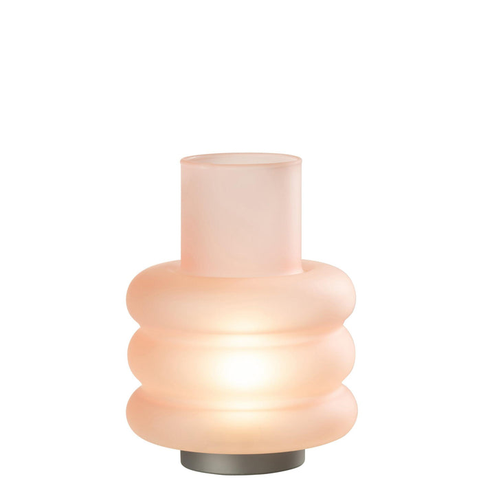 Ledlamp Rings Glas Roze 17 cm-Tafellampen-J-Line