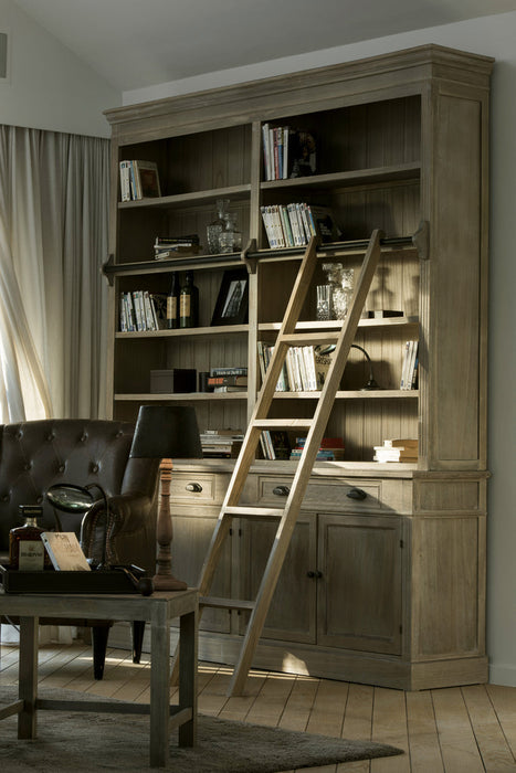 Librarycupb + Ladder Wd Grey Wash-Boekenkasten-J-Line