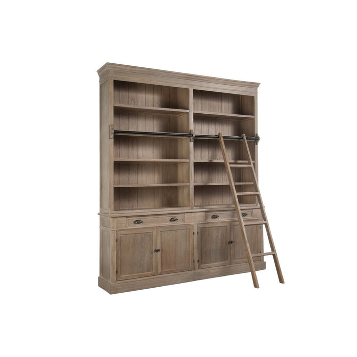 Librarycupb + Ladder Wd Grey Wash-Boekenkasten-J-Line