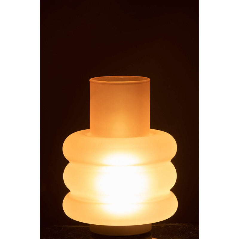 Lichtbron Rings Glas Roze 17 cm 17x17x24 cm-Lichtbronnen-J-Line