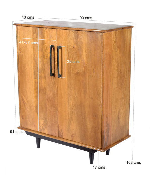 Livingfurn Ayleen 90cm - Naturel - Mangohout-Opbergkasten-Livingfurn