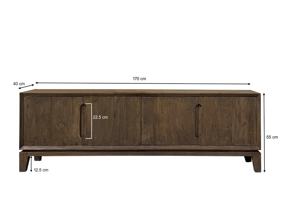 Livingfurn Cortez 170cm - Bruin - Mangohout-Dressoirs-Livingfurn