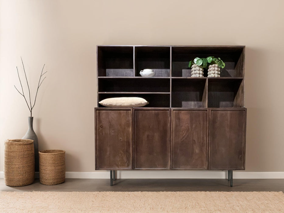 Livingfurn Elan Brown 180cm - Bruin - Metaal-Opbergkasten-Livingfurn