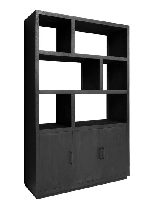 Livingfurn Jaxx Black 145cm - Zwart - Mangohout-Vakkenkasten-Livingfurn