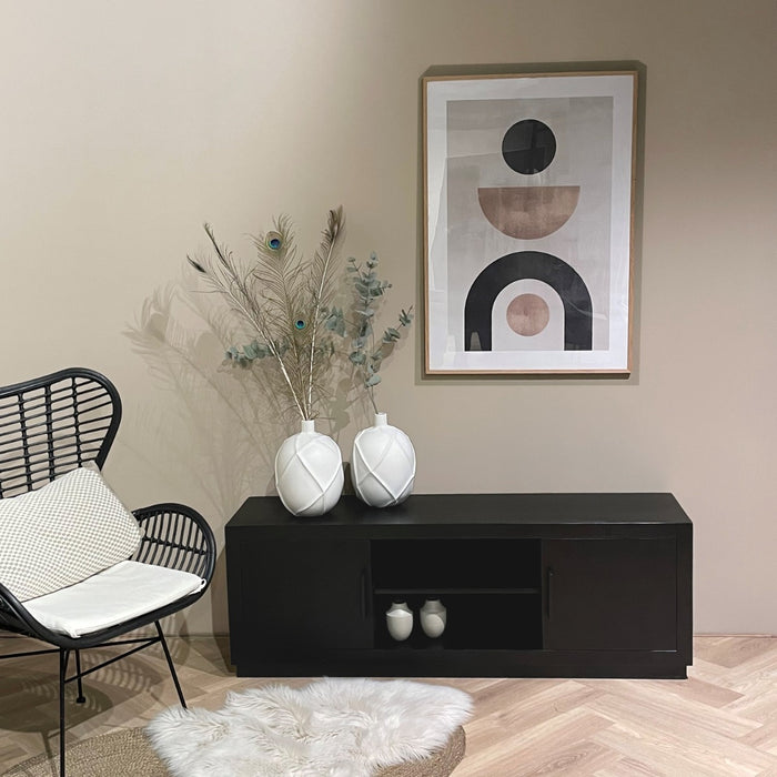 Livingfurn Jaxx Black 150cm - Zwart - Mangohout-Dressoirs-Livingfurn