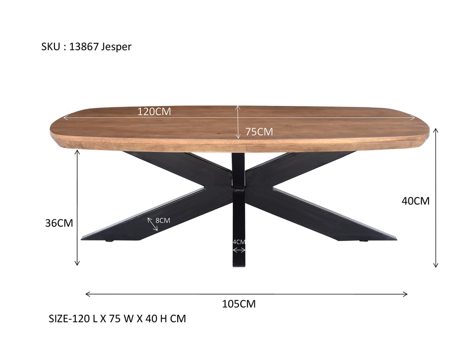 Livingfurn Jesper 120cm - Naturel - Metaal-Eettafels-Livingfurn