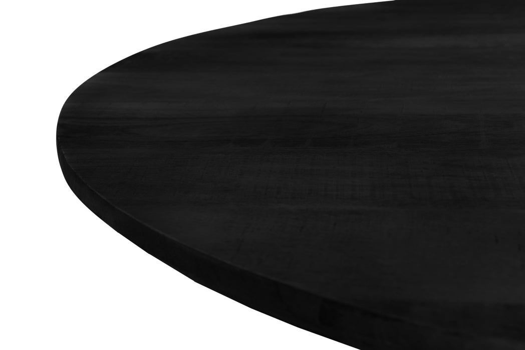 Livingfurn Jesper Round Black 120cm - Naturel - Metaal-Eettafels-Livingfurn