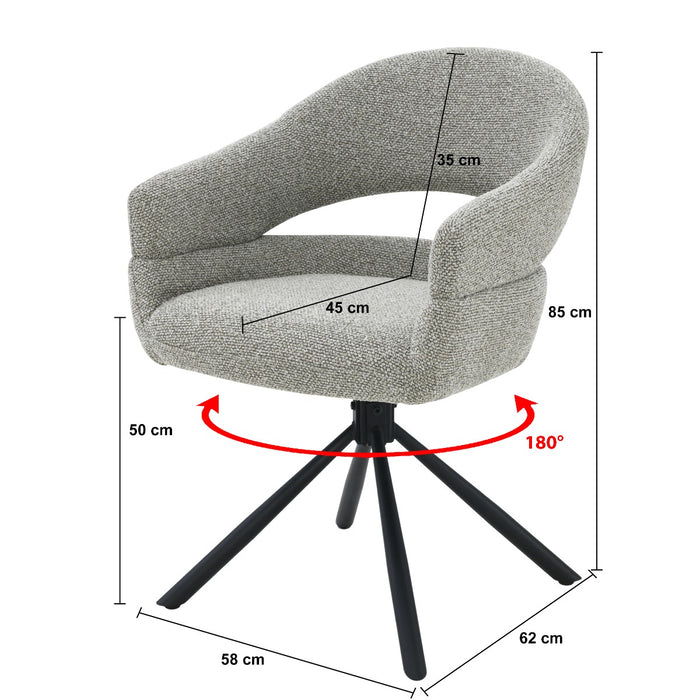 Livingfurn Linn Taupe - Bruin - Metaal-Eetkamerstoelen-Livingfurn