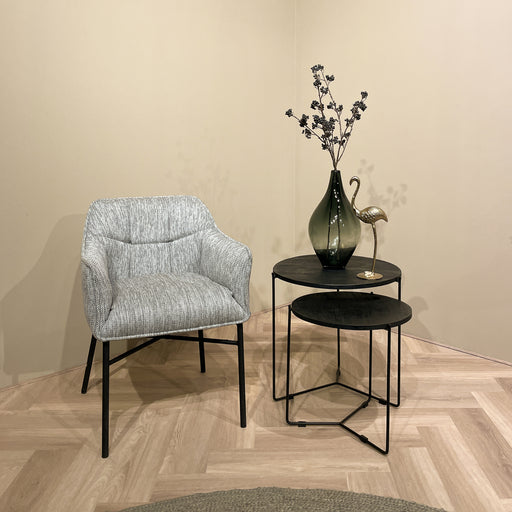 Livingfurn Mason Black/Black Set of 2 - Zwart - Metaal-Eettafels-Livingfurn