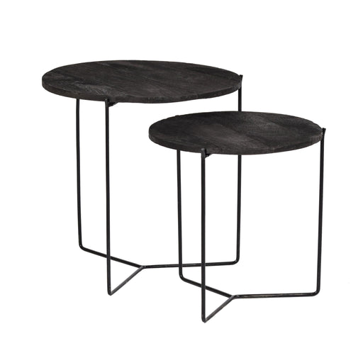 Livingfurn Mason Black/Black Set of 2 - Zwart - Metaal-Eettafels-Livingfurn