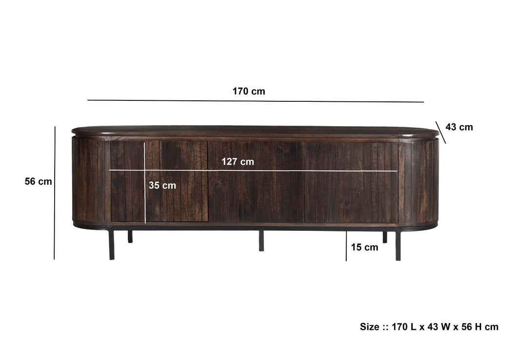 Livingfurn Noor Walnut 170cm - Bruin - Metaal-Dressoirs-Livingfurn
