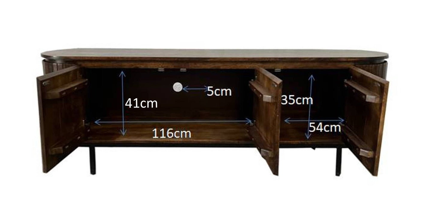 Livingfurn Noor Walnut 170cm - Bruin - Metaal-Dressoirs-Livingfurn