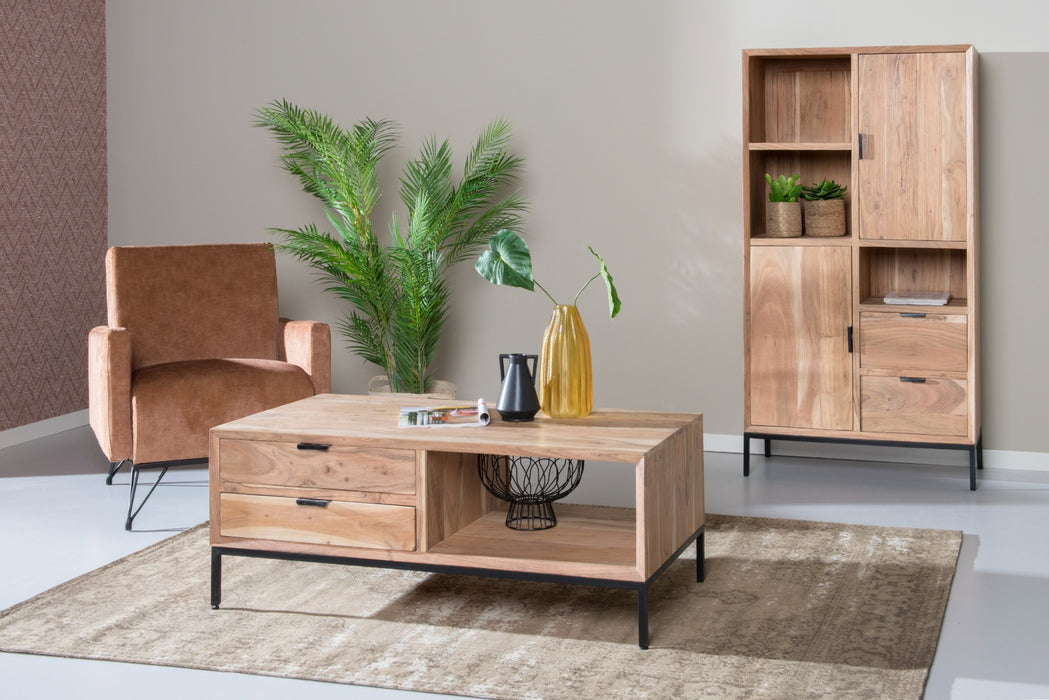 Livingfurn Oslo Acasia 120 cm - Naturel - Metaal-Eettafels-Livingfurn