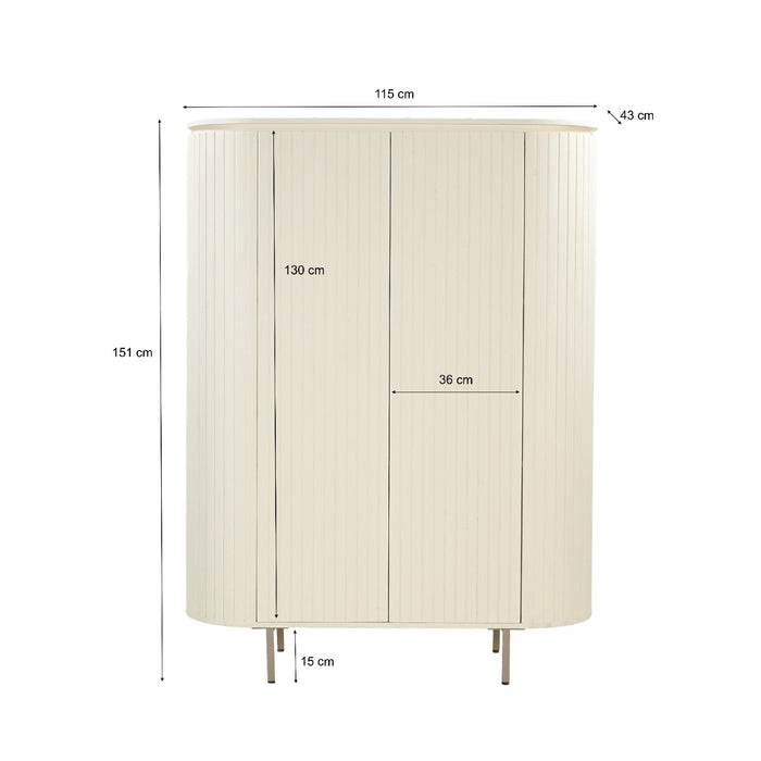 Livingfurn Patou 150 cm - Beige - Metaal-Opbergkasten-Livingfurn