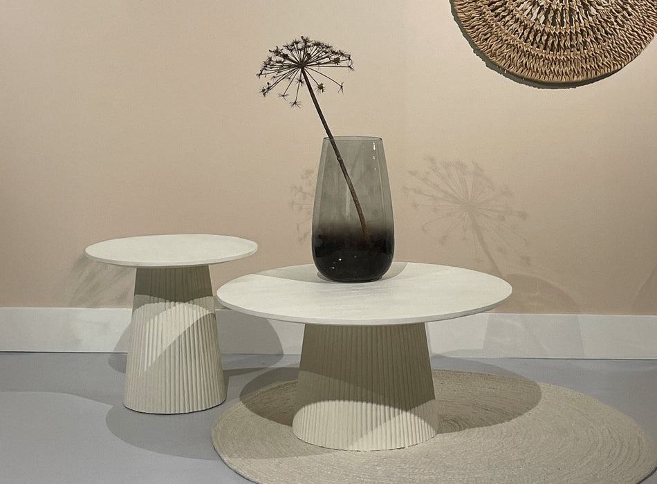 Livingfurn Patrice 50cm - Crème wit - Mangohout-Eettafels-Livingfurn