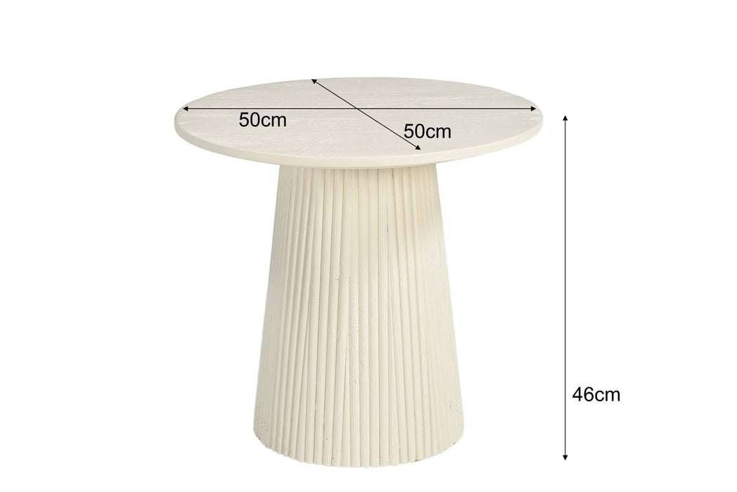 Livingfurn Patrice 50cm - Crème wit - Mangohout-Eettafels-Livingfurn