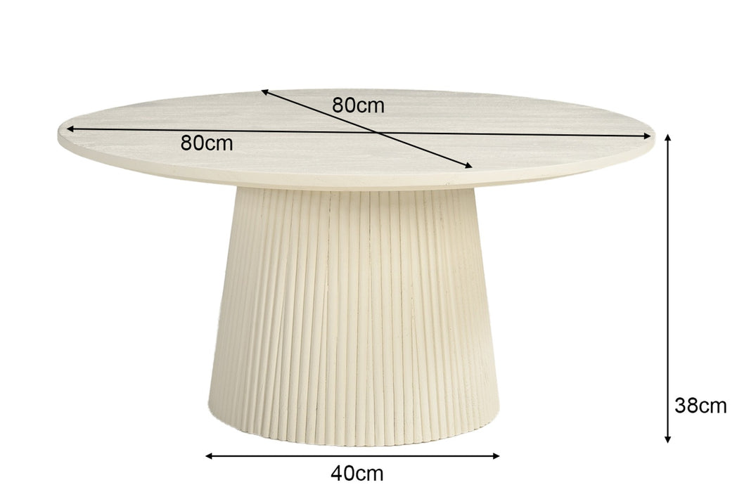 Livingfurn Patrice 80cm - Crème wit - Mangohout-Eettafels-Livingfurn