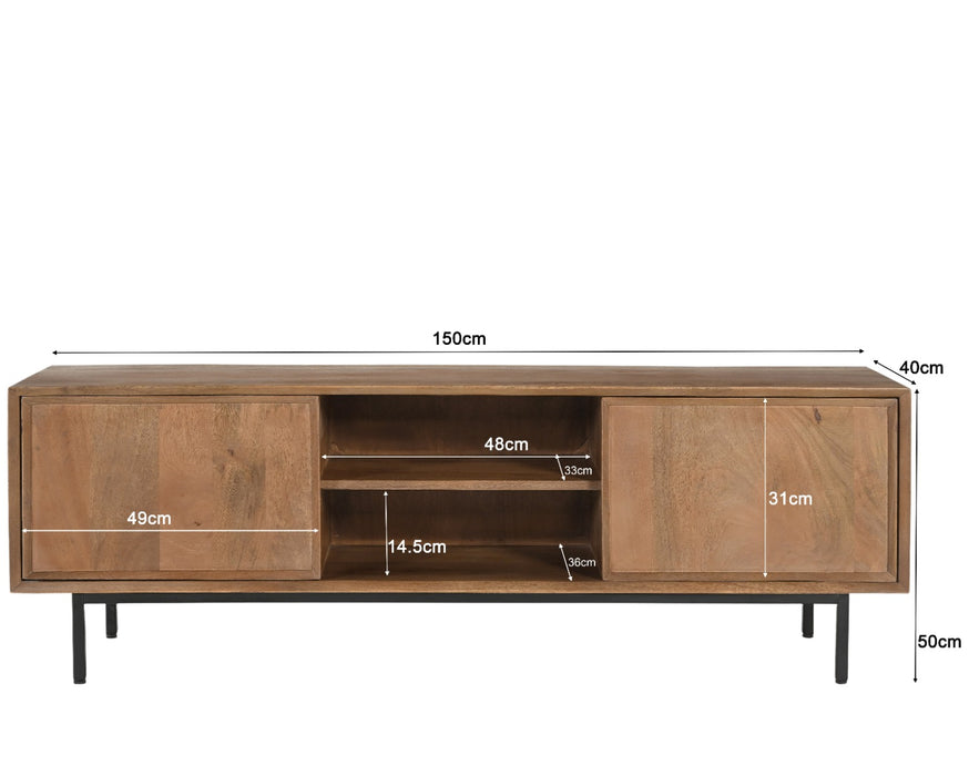 Livingfurn Ravenstein 150cm - Naturel - Metaal-Dressoirs-Livingfurn