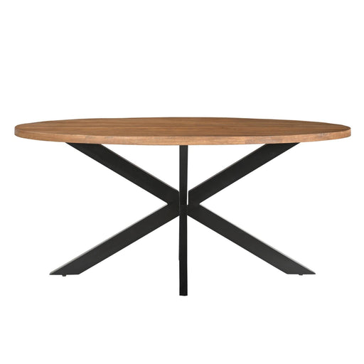 Livingfurn Rocky Oval 210 cm - Naturel - Metaal-Eettafels-Livingfurn