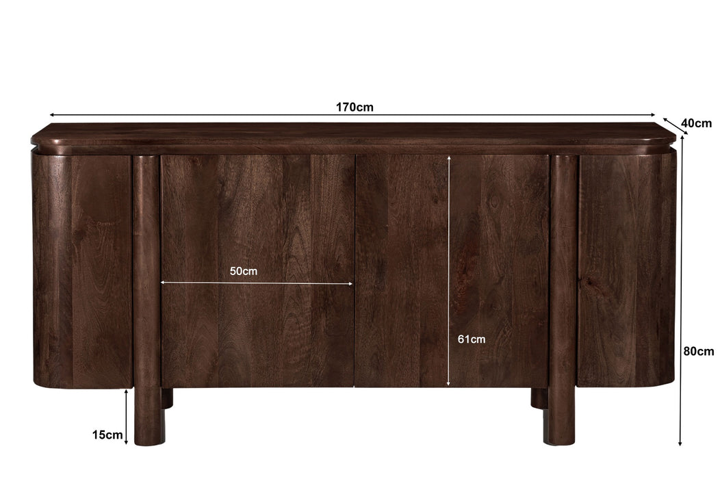 Livingfurn Salano Brown 170 cm - Bruin - Mangohout-Opbergkasten-Livingfurn