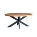 Livingfurn Sturdy Oval 160cm - Naturel - Metaal-Eettafels-Livingfurn