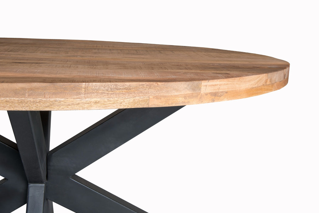 Livingfurn Sturdy Oval 240 cm - Naturel - Metaal-Eettafels-Livingfurn