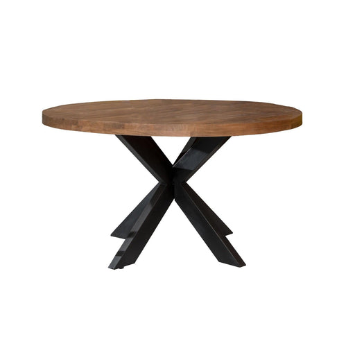 Livingfurn Sturdy Round 140 cm - Naturel - Metaal-Eettafels-Livingfurn