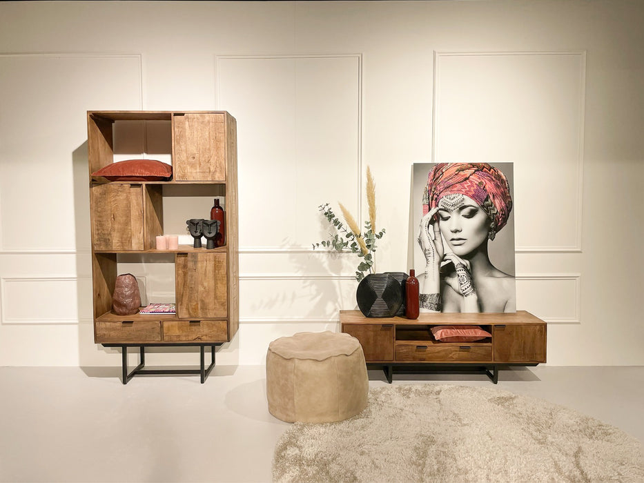 Livingfurn Valdez 100cm - Naturel - Metaal-Vakkenkasten-Livingfurn