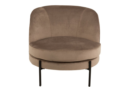 Lounge Chair Round Textile/Metal Brown-Fauteuils-J-Line